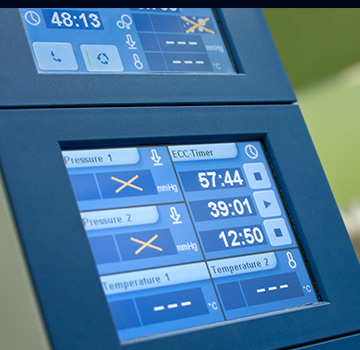 In-office monitoring equipment during a vein procedure.